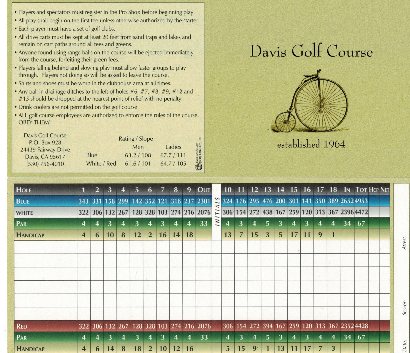 About Us Davis Golf Course